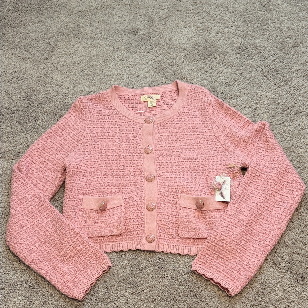 Jessica Simpson Blush Button-Up Cardigan